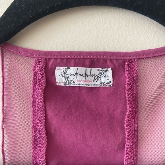 INTIMATELY by Free People Mauve Purple Flowy Boho Mesh Tank Size Small - Picture 13 of 14